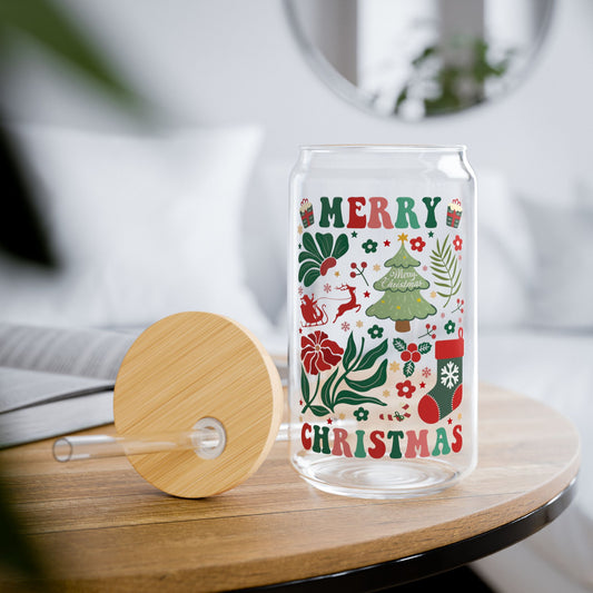 Sipper Glass, Merry Christmas 16oz